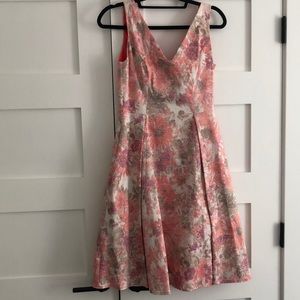 Adrianna Papell Orange Floral Dress (size 4)